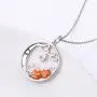S925 Sterling Silver Pumpkin and Devil Forest or Sunflower Pendant Necklace for Women 18'' S925 Sterling Silver Pumpkin and Devil Forest or Sunflower Pendant Necklace for Women 18''