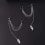 FXmimior Fashion Women Earrings Leaf Plume Pendant Long Chain Drop Dangle Earrings Jewelry (Silver) FXmimior Fashion Women Earrings Leaf Plume Pendant Long Chain Drop Dangle Earrings Jewelry (Silver)