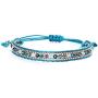 The Belchers 3pcs Evil Eye Waterproof Braided Wax Rope Friendship Bracelets Set Seed Beads String Ocean Surfer Bangle Anklet for Women Girls Handmade Adjustable Boho Bohemian Jewelry -Blue Evil Eye