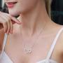 CDE Two Generations Necklace Forever Love Between Mom Daughter Sterling Silver Necklaces for Women 5A Cubic Zirconia Mother’s Day Jewelry Birthday Gifts for Grandmother Mother