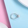 SILVERCUTE Cat Ear Kitten Charm Necklace BFF Friendship Jewelry 925 Sterling Silver 18'' Chain Rainbow CZ or Pearl Cat Ear Pendant