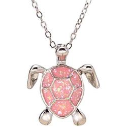 kelistom Sea Turtle Pendant Necklace for Women Men Girls Boys, Silver Plated Link Chain Animal Jewlery