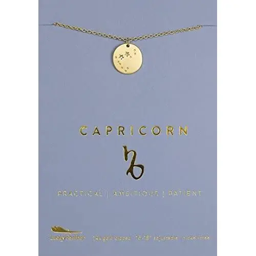 Lucky Feather Zodiac Necklace - 14K Gold-Dipped Constellation Pendant Necklace - Zodiac Sign Birthday Gifts for Women and Girls with Adjustable 16'' - 18'' Chain Lucky Feather Zodiac Necklace - 14K Gold-Dipped Constellation Pendant Necklace - Zodiac Sign Birthday Gifts for Women and Girls with Adjustable 16'' - 18'' Chain