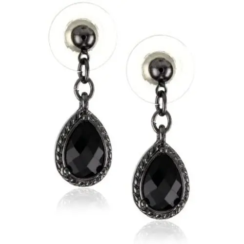1928 Jewelry Black Victorian Inspired Petite Teardrop Earrings 1928 Jewelry Black Victorian Inspired Petite Teardrop Earrings