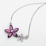 NEOGLORY Platinum Plated Purple Clear Crystal Jewelry Set, Pendant Necklace, Earrings, Bridesmaid Jewelry Wedding Women Gift