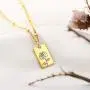 KissYan Birth Month Flower Necklace Personalized, 18K Gold Plated Dainty Custom Name Coin Pendant Necklace Birthday Jewelry Gift for Mom Her Women KissYan Birth Month Flower Necklace Personalized, 18K Gold Plated Dainty Custom Name Coin Pendant Necklace Birthday Jewelry Gift for Mom Her Women