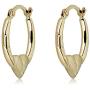 AVORA Gold Heart Creole Hoop Earrings - 10K 3-Tone or 14K/10K Yellow Gold