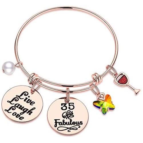 Birthday Gifts for Women Girls Bracelet, Stainless Steel Butterfly Birthday Charm Bracelets for Women Girls 10th 20th 30th 40th 50th 60th 70th 80th 90th Birthday Gift for Daughter Sister Friend Girls