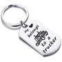 Zuo Bao Drive Safe Keychain My Heart Belongs to A Trucker Husband Keychain Gift for Truckers Wife Girlfriend