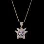 JRjewelry Hip Hop Bling Iced-Out Gengar Pendant Necklace Gold Plated 24'' Rope Chain