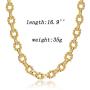 Statement 14k Gold Plated 4mm Thick Oval Chain Link Choker Toggle Necklaces Chunky Gold Jewelry for Women Mothers Gift