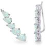 Sterling Silver Genuine or Synthetic Gemstone Teardrop Curved Climber Crawler Earrings