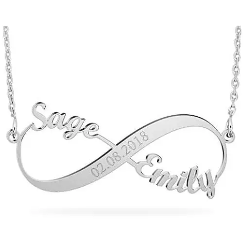 Personalized Sterling Silver Infinity Necklace with Names Custom 18K Gold Plated Name Necklace Eternal Jewelry Personalized Sterling Silver Infinity Necklace with Names Custom 18K Gold Plated Name Necklace Eternal Jewelry