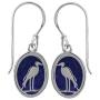 Boma Sterling Silver Heron Bird Oval Dangle Earrings