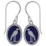Boma Sterling Silver Heron Bird Oval Dangle Earrings