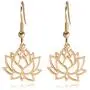 Lotus Flower Stainless Steel Dangle Earrings