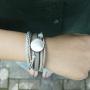 Silver Shell Bracelet Ocean Bead Bracelet Bohemian Wrap Bracelet Leather Cuff Bracelet Cross Braided Bracelet Boho Jewelry for Women Teen Girls