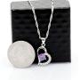 Uloveido White Gold Plated Arrow Heart Pendant Necklace for Women Girls with Purple White Cubic Zirconia N662
