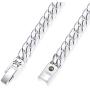SHKA Cuban Chain Necklace Miami Cuban Bracelet for Men and Women Titanium Magnetic/Magnetic Germanium Chain Necklace Pain Relief for Neck, 18/20/22/24 inch Length 18K Gold Plated