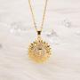 EXGOX You are My Sunshine Sunflower Necklace 14k Gold Plated Initial Sunflower Necklaces CZ Initial Letter Sunflower Locket Necklace Jewelry Gifts for Teen Girls Women Alphabet A - Z