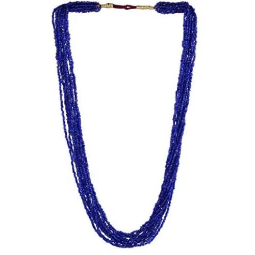 Sansar India Multistrand Beaded Long Indian Necklace Jewelry for Girls and Women