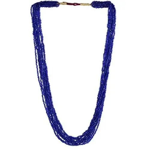 Sansar India Multistrand Beaded Long Indian Necklace Jewelry for Girls and Women