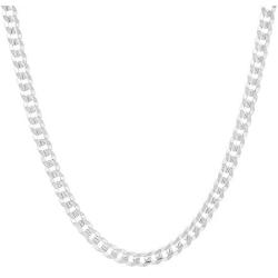 Mens 4mm Solid Sterling Silver .925 Curb Link Chain Necklace, Made in Italy