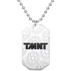 Nickelodeon Teenage Mutant Ninja Turtles’ Jewelry, Stainless Steel TMNT Logo Dog Tag Bead Necklace, 18” chain