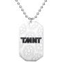 Nickelodeon Teenage Mutant Ninja Turtles’ Jewelry, Stainless Steel TMNT Logo Dog Tag Bead Necklace, 18” chain