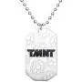 Nickelodeon Teenage Mutant Ninja Turtles’ Jewelry, Stainless Steel TMNT Logo Dog Tag Bead Necklace, 18” chain
