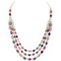 Ratnavali Jewels Cubic Zirconia Gorgeous Wedding Bridal Multi Strand Necklace Dangle Earrings Jewelry Set