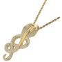 Moca Jewelry Hip Hop Iced Out Cobra Pendent 18K Gold Plated Chain Necklace for Men Women