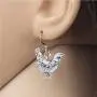 WEVENI Alloy Antique Silver Gold Plated Rooster Hen Chicken Earrings Dangle Farm Themed Jewelry Dainty Gift for Girls Women
