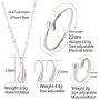 8PCS Sterling Silver and Gold Jewelry Set for Women Teardrop Pendant Necklace Earring Bracelet and Ring Jewelry Gifts