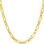 Lifetime Jewelry 4.5mm Rounded Figaro Chain Necklace for Men & Women 24k Gold Plated