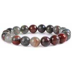 Justinstones Gem Semi Precious Gemstone 10mm Round Beads Stretch Bracelet 7 Inch Unisex