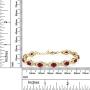 Gem Stone King 12.62 Ct Oval Red Created Ruby 18K Yellow Gold Plated Silver 7 Inch Bracelet With 1 Inch Extender 7 inch with 1 inch Extender