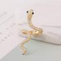 MIXIA Adjustable Punk Rock Crystal Snake Ring for Women Vintage Gothic Open Smooth Animal Finger Ring Halloween Jewelry Accessories