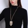 Ouran Long Necklace for Women,Owl Pendant Necklace for Girls Gold and Silver Chain Necklace with CZ Crystal