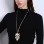 Ouran Long Necklace for Women,Owl Pendant Necklace for Girls Gold and Silver Chain Necklace with CZ Crystal Ouran Long Necklace for Women,Owl Pendant Necklace for Girls Gold and Silver Chain Necklace with CZ Crystal