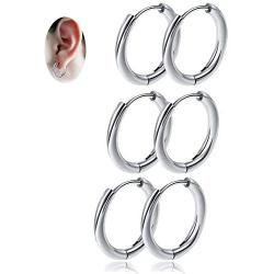 Hoop Earrings For Women , Cartilage Clip On Gold Tragus Hypoallergenic Helix Small Hoop Earring Sets For Teen Girls Men, Surgical Stainless Steel Titanium Jewelry