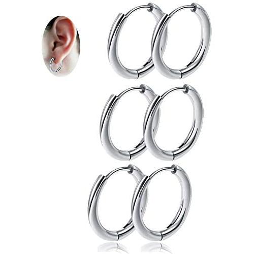 Hoop Earrings For Women , Cartilage Clip On Gold Tragus Hypoallergenic Helix Small Hoop Earring Sets For Teen Girls Men, Surgical Stainless Steel Titanium Jewelry