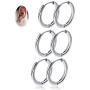 Hoop Earrings For Women , Cartilage Clip On Gold Tragus Hypoallergenic Helix Small Hoop Earring Sets For Teen Girls Men, Surgical Stainless Steel Titanium Jewelry