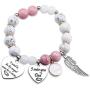 Dad Memorial Jewelry I Used to Be His Angel Now Hes Mine Bangle Jewelry Sympathy Gift for Her with Angel Wing（BR-DadAngel）