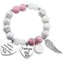 Dad Memorial Jewelry I Used to Be His Angel Now Hes Mine Bangle Jewelry Sympathy Gift for Her with Angel Wing（BR-DadAngel）