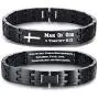 MPRAINBOW Man of God 1 Timothy 6:11 - Stainless Steel Cross Bracelet - Christian Religous Gifts for Men Boy - Inspirational Bracelet Bible Verse Jewelry - Adjustable Link ID Bracelet MPRAINBOW Man of God 1 Timothy 6:11 - Stainless Steel Cross Bracelet - Christian Religous Gifts for Men Boy - Inspirational Bracelet Bible Verse Jewelry - Adjustable Link ID Bracelet