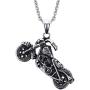 Stainless Steel Gothic Ghost Rider Motorbike Motorcycle Pendant Necklace Cool Motor Bike Biker Jewelry for Men Boy