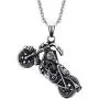 Stainless Steel Gothic Ghost Rider Motorbike Motorcycle Pendant Necklace Cool Motor Bike Biker Jewelry for Men Boy