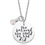 Gifts for Teenage Girls - Necklaces for Teen Girls Engraved Jewelry She Believed She Could So She Did Jewelry Pearl Necklace Inspirational Necklace Birthday Gift for Women