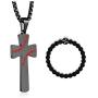 XIEXIELA Baseball Cross Pendant Necklaces, I CAN DO All Things Strength Bible Verse Stainless Steel Sport Necklace with Chain 22''+3''